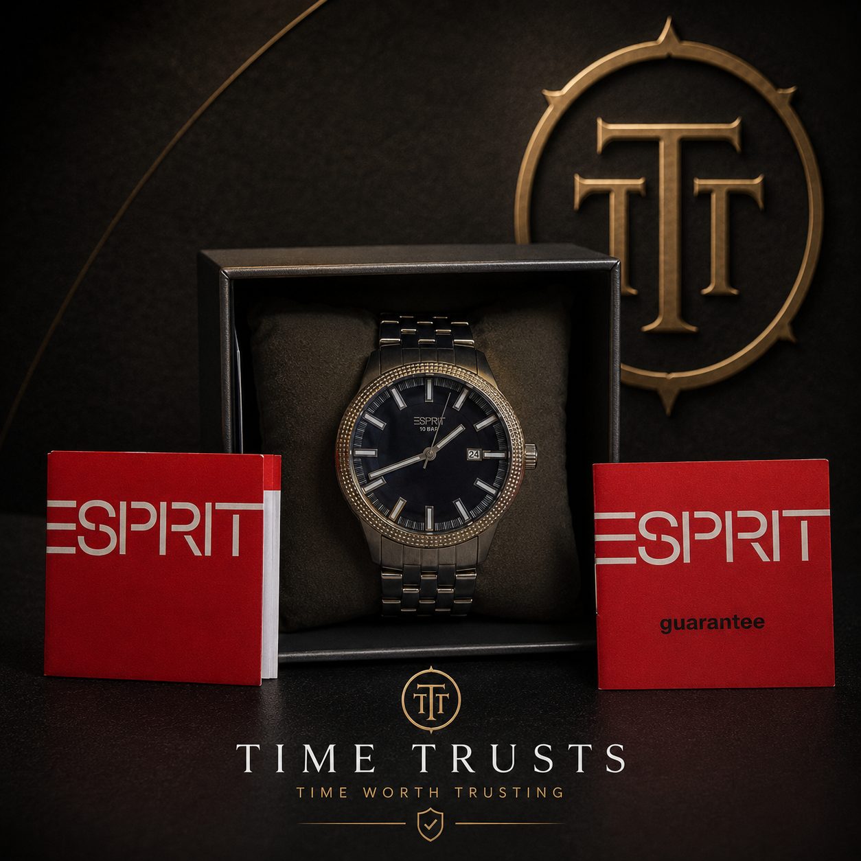 Esprit Casual Sport Knurled Bezel