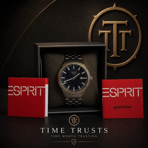 Esprit Casual Sport Knurled Bezel