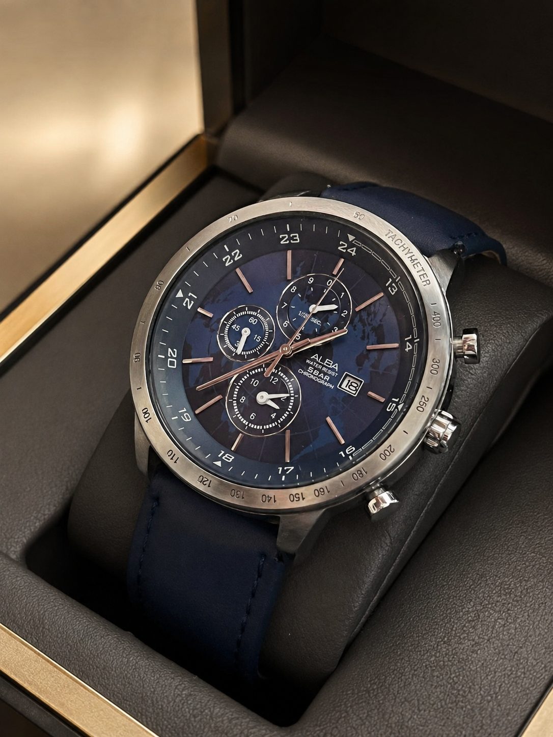 Alba World Map Dial Chronograph